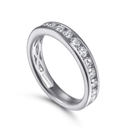 Toledo - 14K White Gold Channel Set Diamond Wedding Band