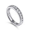 Straight Wedding Ring in 14k White Gold with Round Natural Diamond at Gabriel & Co.