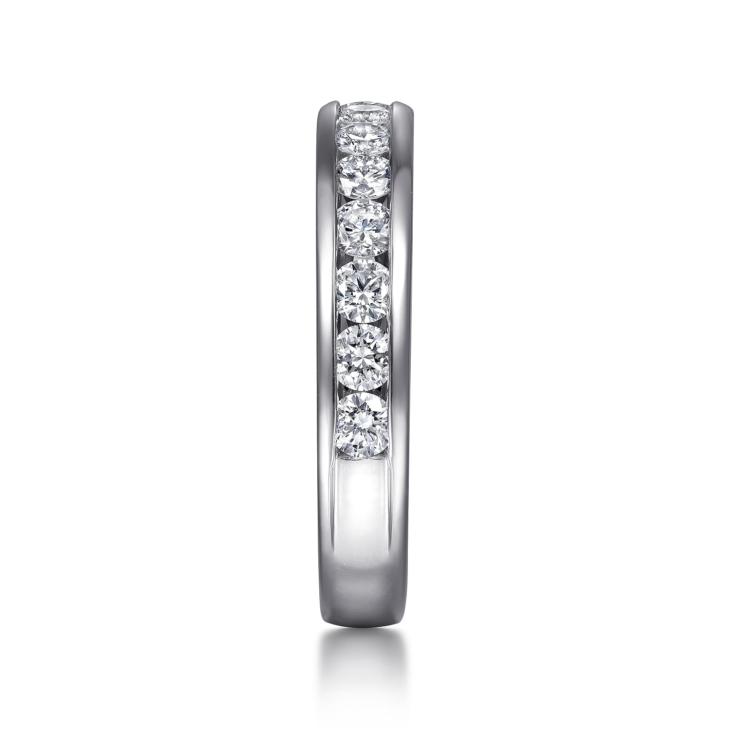 Straight Wedding Ring in 14k White Gold with Round Natural Diamond at Gabriel & Co. - Shot 4