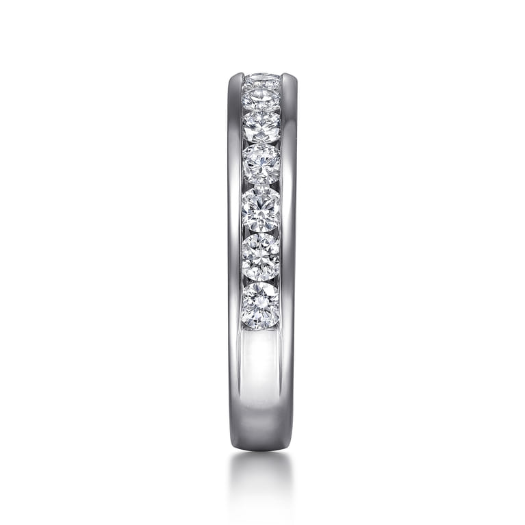 Straight Wedding Ring in 14k White Gold with Round Natural Diamond at Gabriel & Co. - Shot 4