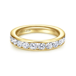 Toledo - 14K Yellow Gold Channel Set Diamond Anniversary Band