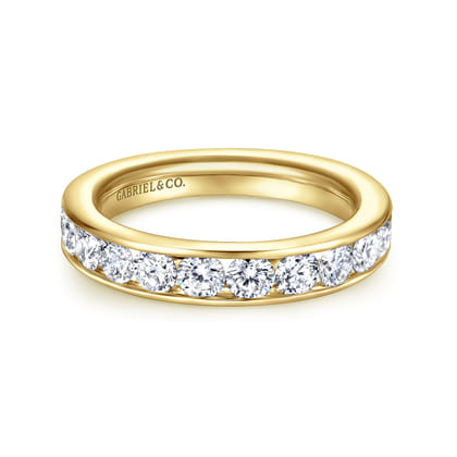 Toledo - 14K Yellow Gold Channel Set Diamond Anniversary Band