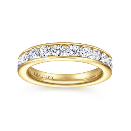 Toledo - 14K Yellow Gold Channel Set Diamond Anniversary Band