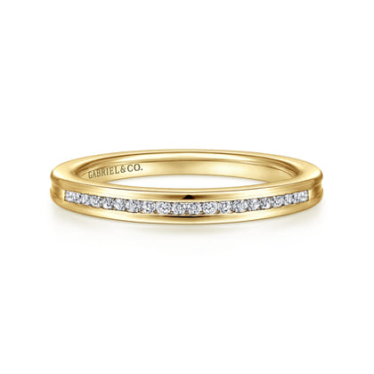 Toledo - 14K Yellow Gold Channel Set Diamond Anniversary Band
