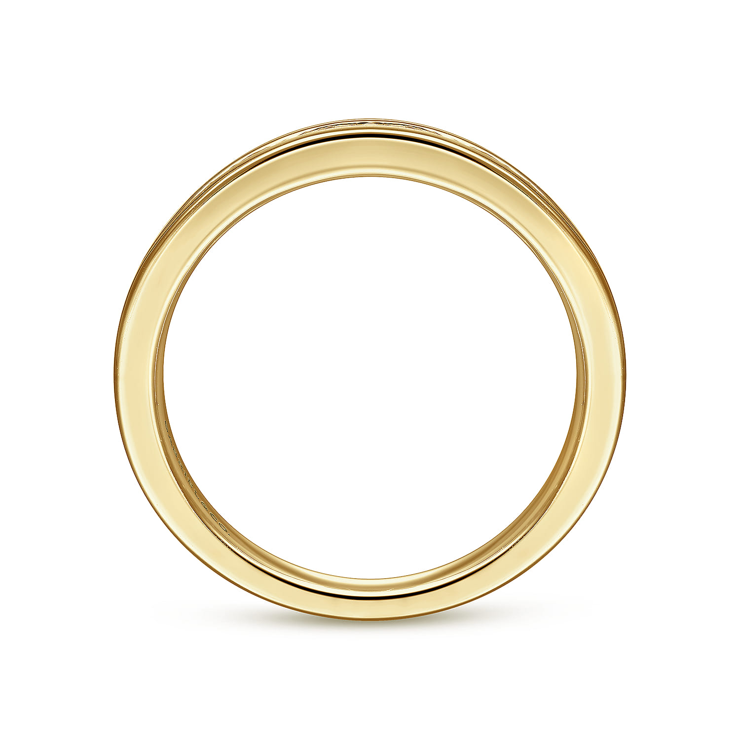 Straight Wedding Ring in 14k Yellow Gold with Round Natural Diamond at Gabriel & Co. - Shot 2