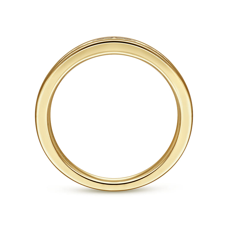 Straight Wedding Ring in 14k Yellow Gold with Round Natural Diamond at Gabriel & Co. - Shot 2