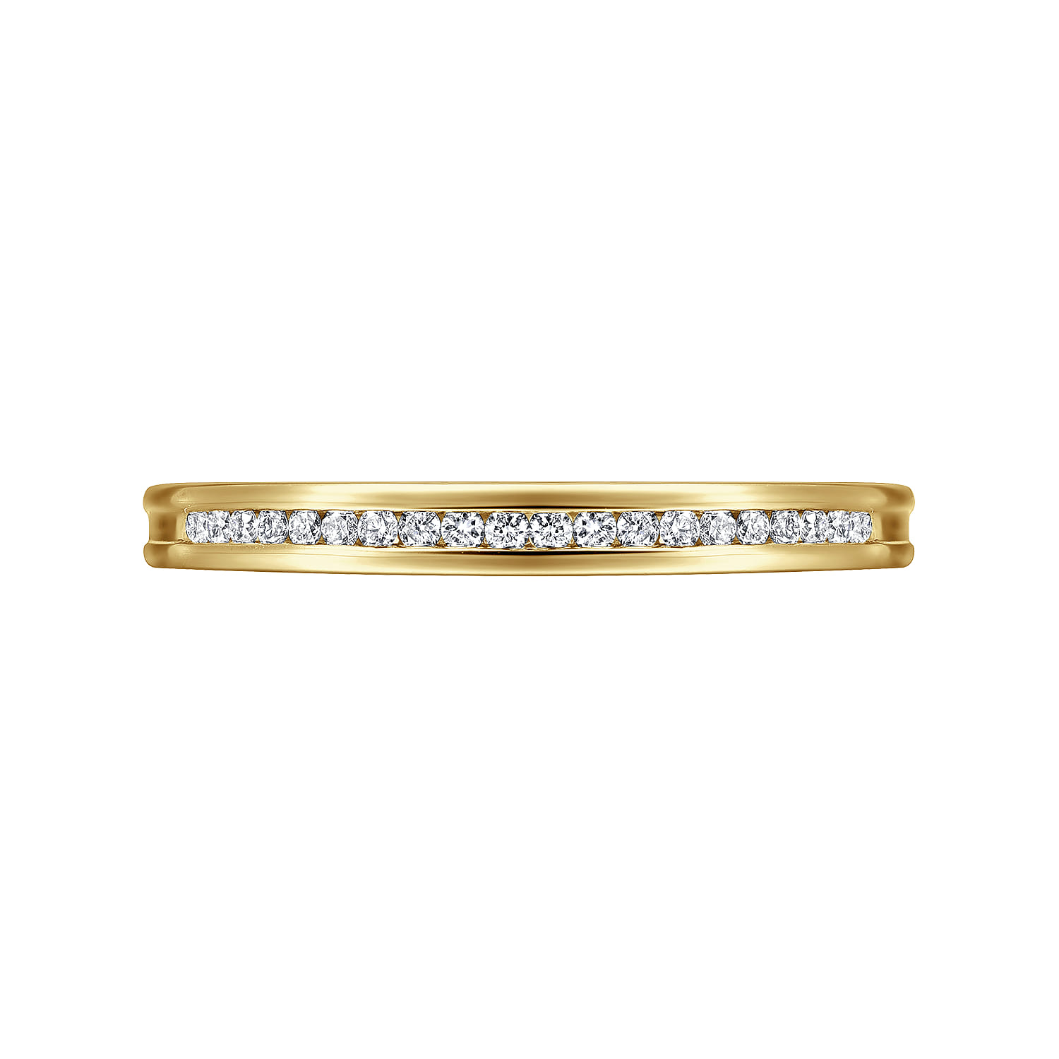 Straight Wedding Ring in 14k Yellow Gold with Round Natural Diamond at Gabriel & Co. - Shot 5