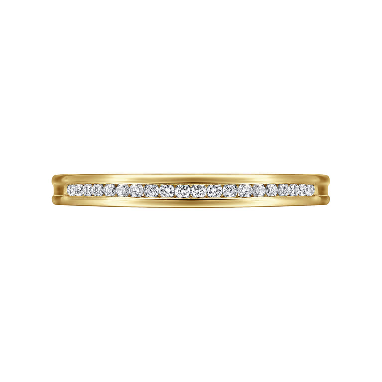 Straight Wedding Ring in 14k Yellow Gold with Round Natural Diamond at Gabriel & Co. - Shot 5