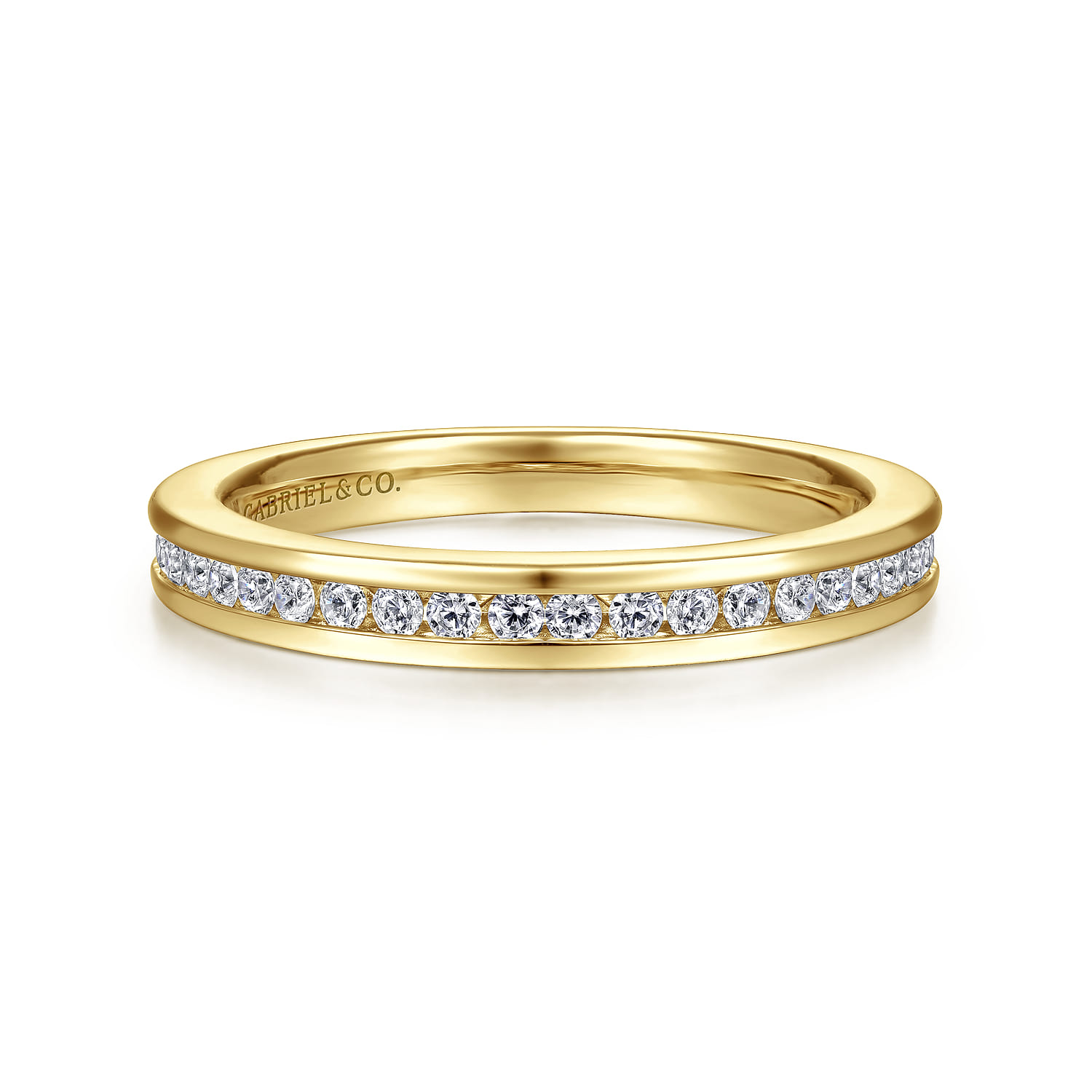 Toledo - 14K Yellow Gold Channel Set Diamond Anniversary Band