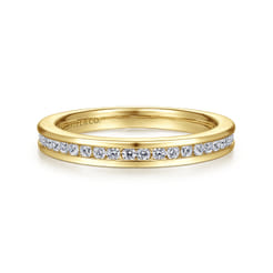 Toledo - 14K Yellow Gold Channel Set Diamond Anniversary Band