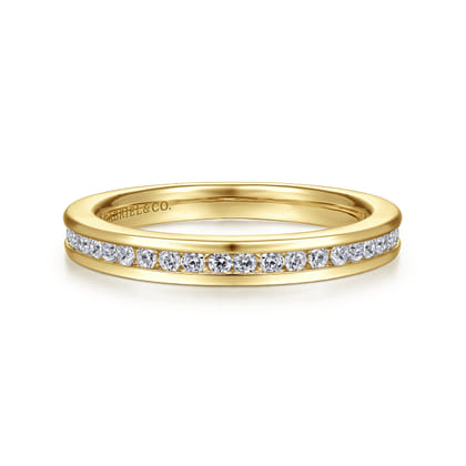Toledo - 14K Yellow Gold Channel Set Diamond Anniversary Band
