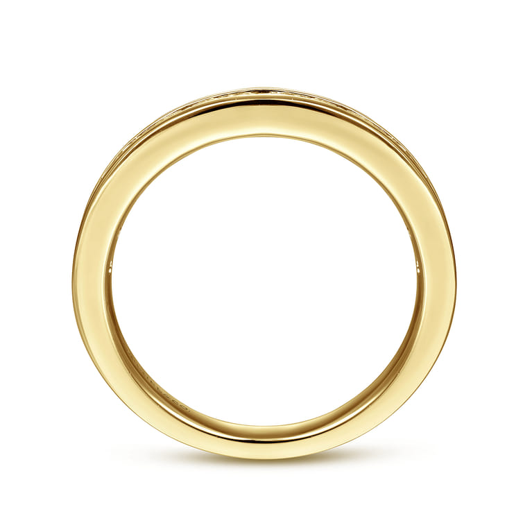 Straight Wedding Ring in 14k Yellow Gold with Round Natural Diamond at Gabriel & Co. - Shot 2