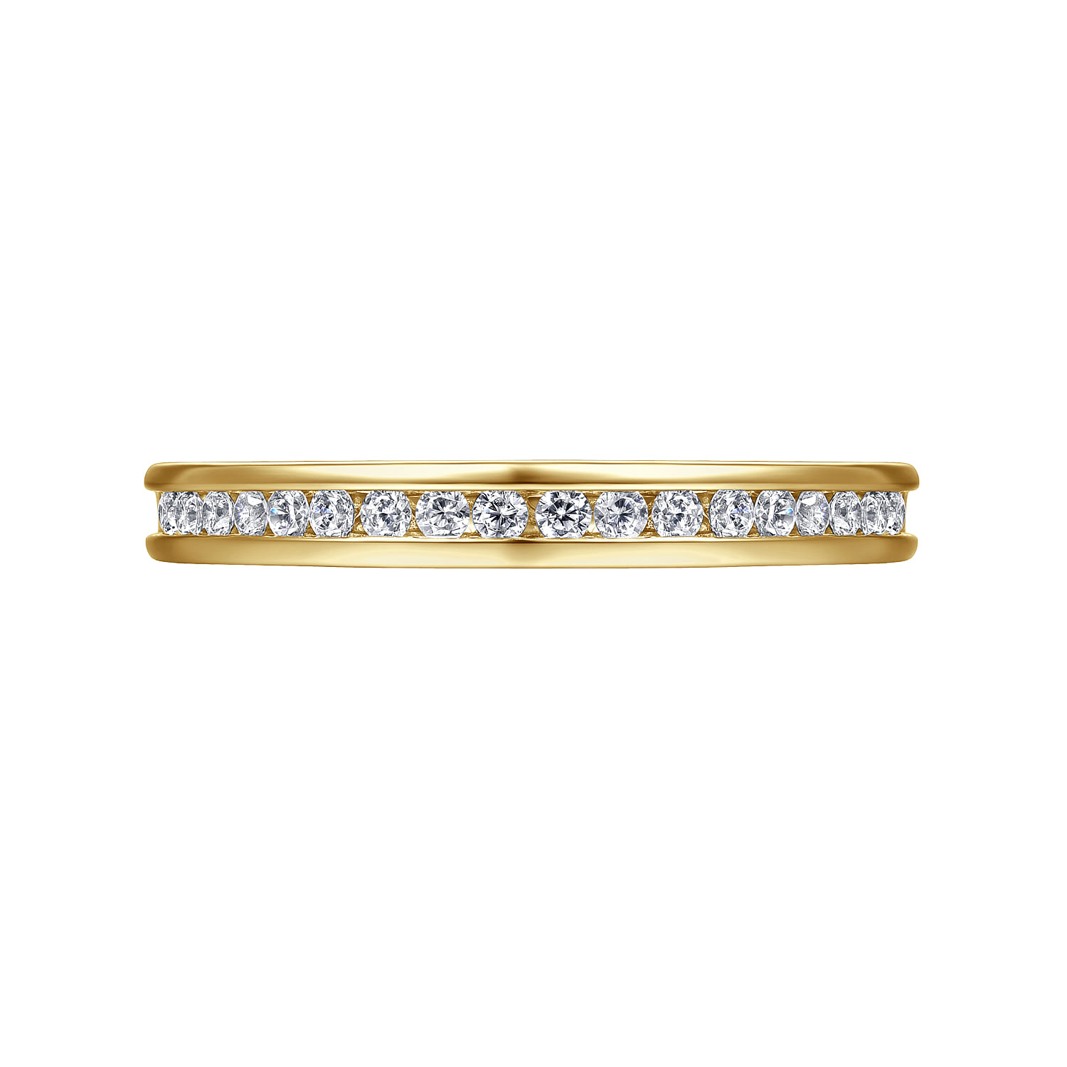Toledo - 14K Yellow Gold Channel Set Diamond Anniversary Band