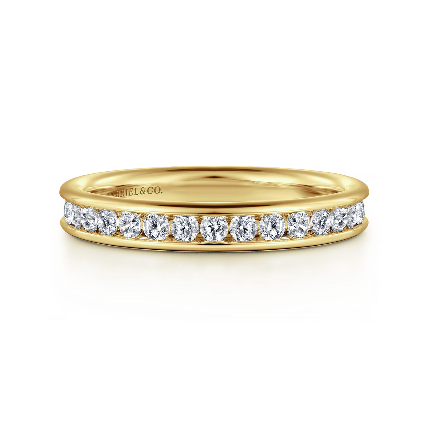 Toledo - 14K Yellow Gold Channel Set Diamond Anniversary Band