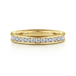 Toledo - 14K Yellow Gold Channel Set Diamond Anniversary Band