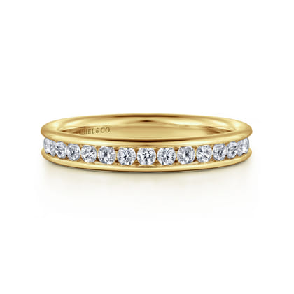 Toledo - 14K Yellow Gold Channel Set Diamond Anniversary Band