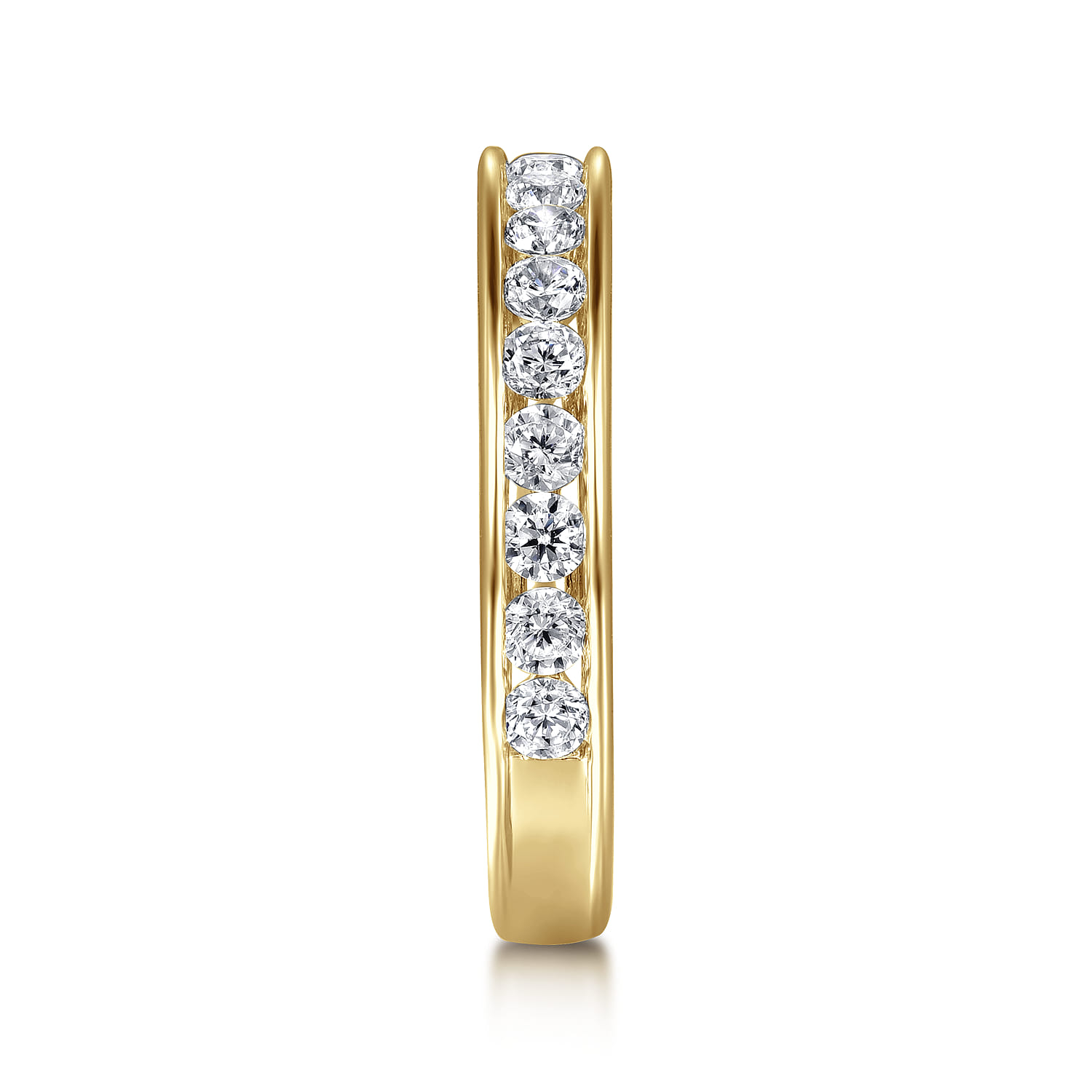 Straight Wedding Ring in 14k Yellow Gold with Round Natural Diamond at Gabriel & Co. - Shot 4