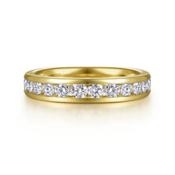 14K Yellow Gold Channel Set Diamond Anniversary Band