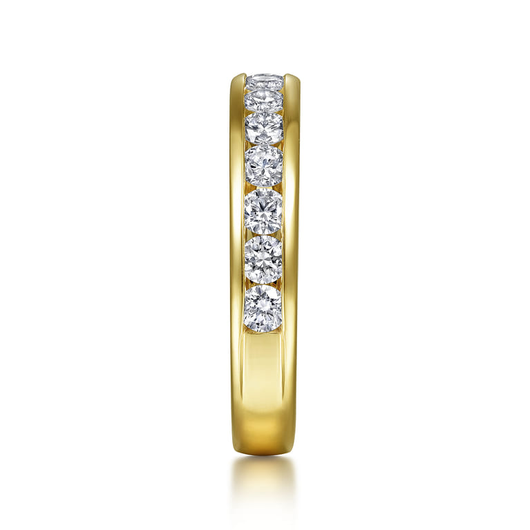 Straight Wedding Ring in 14k Yellow Gold with Round Natural Diamond at Gabriel & Co. - Shot 4