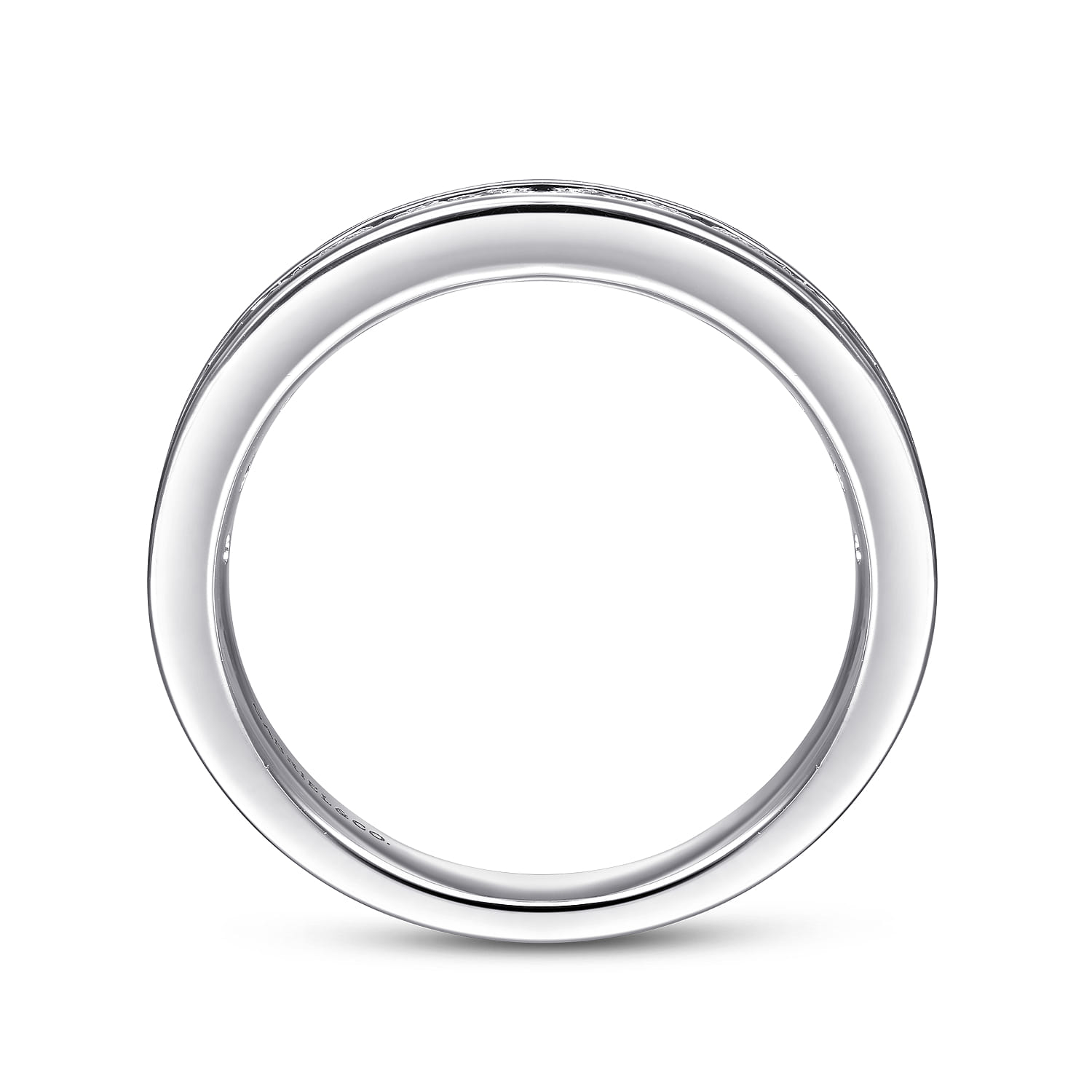 Straight Wedding Ring in Platinum with Round Natural Diamond at Gabriel & Co. - Shot 2