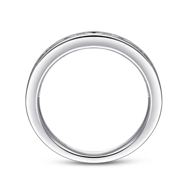 Straight Wedding Ring in Platinum with Round Natural Diamond at Gabriel & Co. - Shot 2