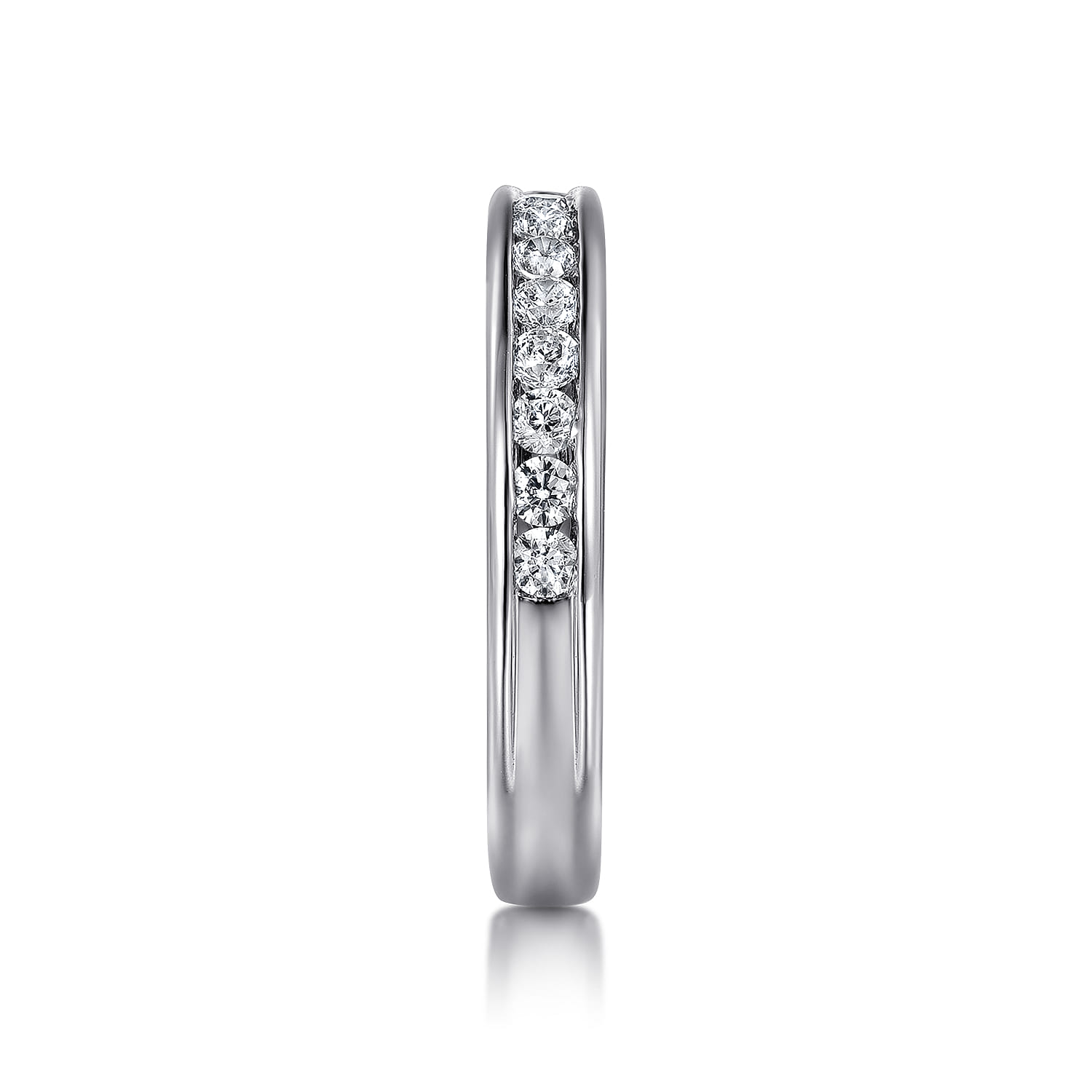 Straight Wedding Ring in Platinum with Round Natural Diamond at Gabriel & Co. - Shot 4