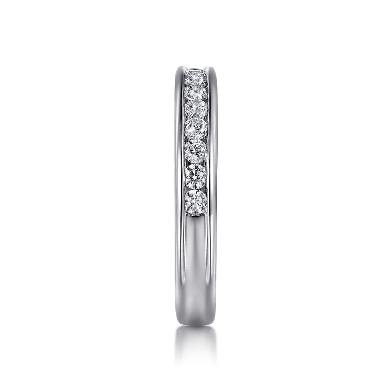 Straight Wedding Ring in Platinum with Round Natural Diamond at Gabriel & Co. - Shot 4