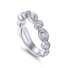 Fancy Wedding Ring in 14k White Gold with Round Natural Diamond at Gabriel & Co.