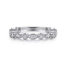 Straight Wedding Ring in 14k White Gold with Round Natural Diamond at Gabriel & Co.