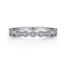 Straight Wedding Ring in 14k White Gold with Round Natural Diamond at Gabriel & Co.
