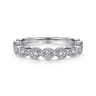 Fancy Wedding Ring in 14k White Gold with Round Natural Diamond at Gabriel & Co.