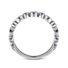 Straight Wedding Ring in 14k White Gold with Round Sapphire at Gabriel & Co.