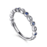 Straight Wedding Ring in 14k White Gold with Round Sapphire at Gabriel & Co.