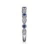Straight Wedding Ring in 14k White Gold with Round Sapphire at Gabriel & Co.