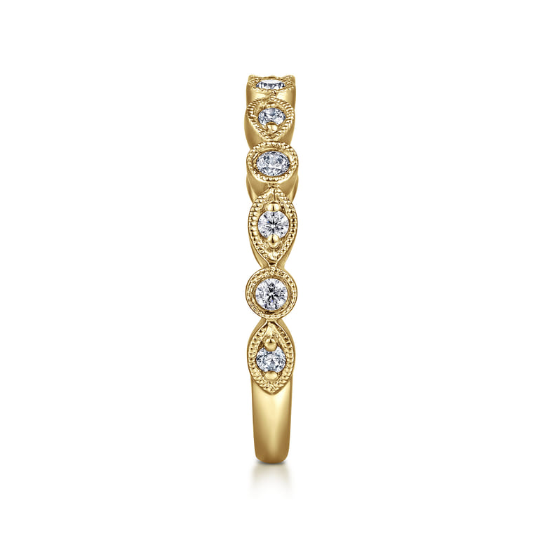 Fancy Wedding Ring in 14k Yellow Gold with Round Natural Diamond at Gabriel & Co. - Shot 4