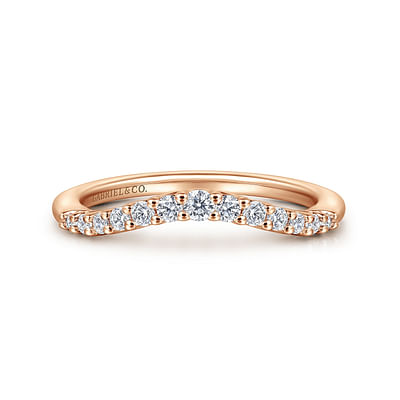 Toulon - Curved-14K Rose Gold Diamond Anniversary Band