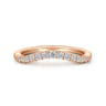 Curved Wedding Ring in 14k Rose Gold with Round  at Gabriel & Co.