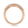 Curved Wedding Ring in 14k Rose Gold with Round  at Gabriel & Co.