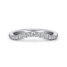 Curved Wedding Ring in 14k White Gold with Round  at Gabriel & Co.