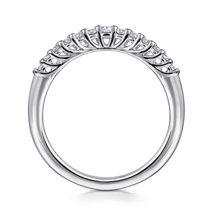 Toulon - Curved 14K White Gold Shared Prong Diamond Wedding Band