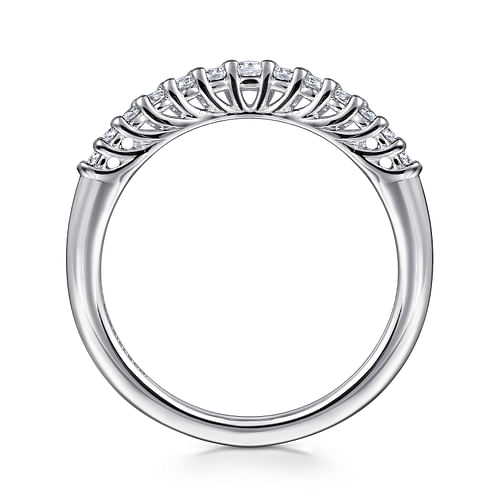Toulon - Curved 14K White Gold Shared Prong Diamond Wedding Band - 0.25 ct - Shot 2