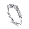 Curved Wedding Ring in 14k White Gold with Round  at Gabriel & Co.