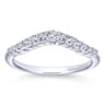 Curved Wedding Ring in 14k White Gold with Round  at Gabriel & Co.
