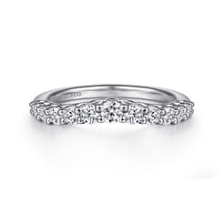 Toulon - Curved 14K White Gold Shared Prong Diamond Wedding Band