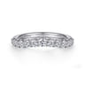 Curved Wedding Ring in 14k White Gold with Round Natural Diamond at Gabriel & Co.