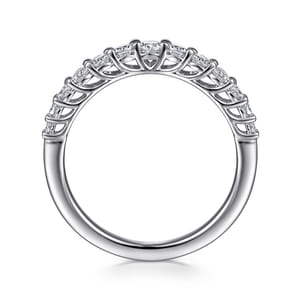 Toulon - Curved 14K White Gold Shared Prong Diamond Wedding Band