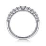 Curved Wedding Ring in 14k White Gold with Round Natural Diamond at Gabriel & Co.