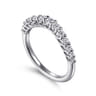 Curved Wedding Ring in 14k White Gold with Round Natural Diamond at Gabriel & Co.