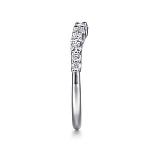 Toulon - Curved 14K White Gold Shared Prong Diamond Wedding Band