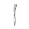 Curved Wedding Ring in 14k White Gold with Round Natural Diamond at Gabriel & Co.